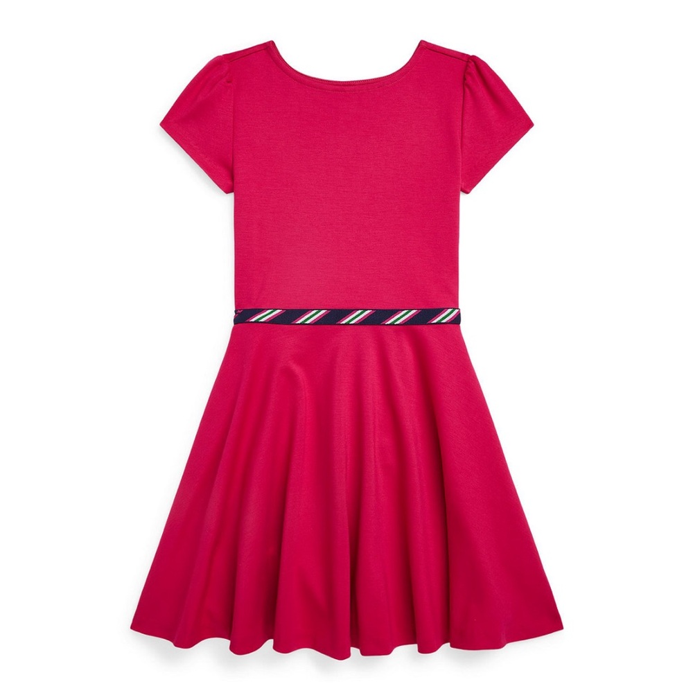 POLO Ralph Lauren Girls Ponte Dress in Magenta